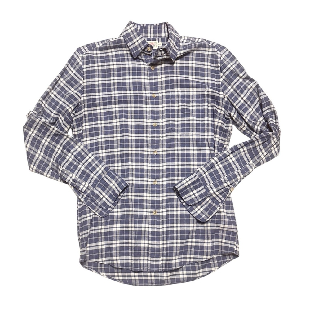 Faherty Navy and White Checkered Shirt